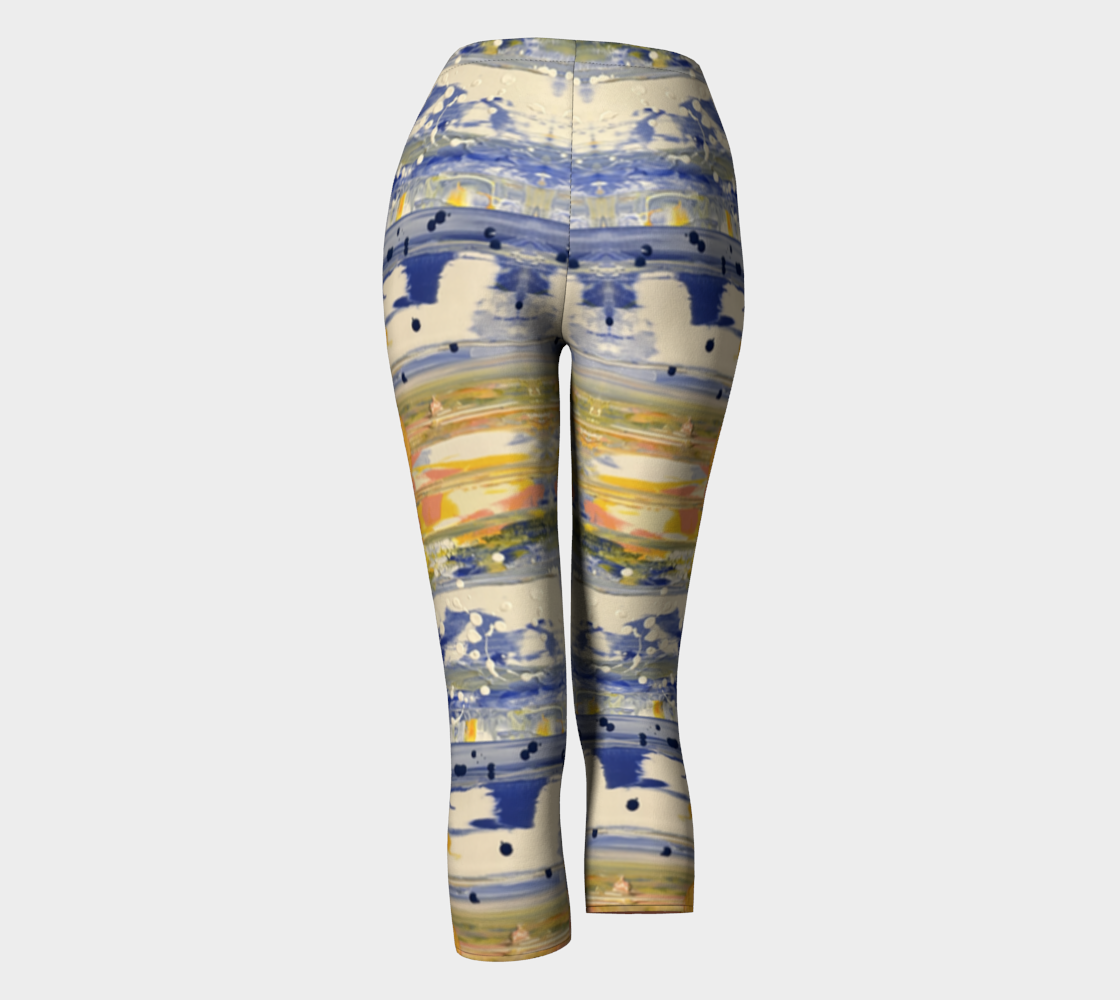 "Blue Snow" Capris (Blue, Yellow, White)