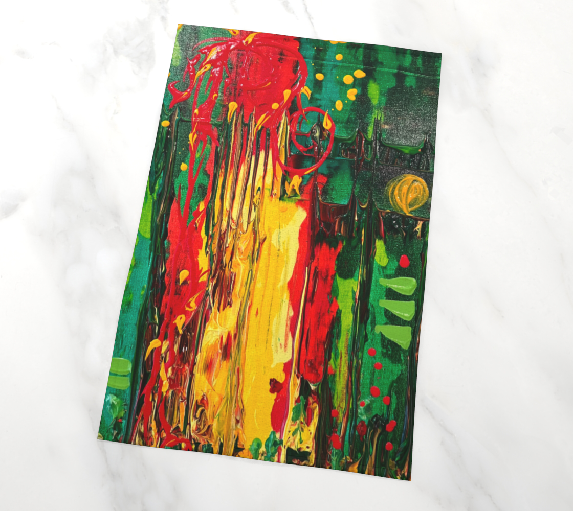 "Ubuntu #3" Tea Towel (Green, Red, Yellow)