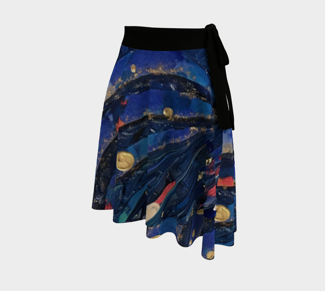 "Blue Sky" Wrap Skirt (Blue, Pink)