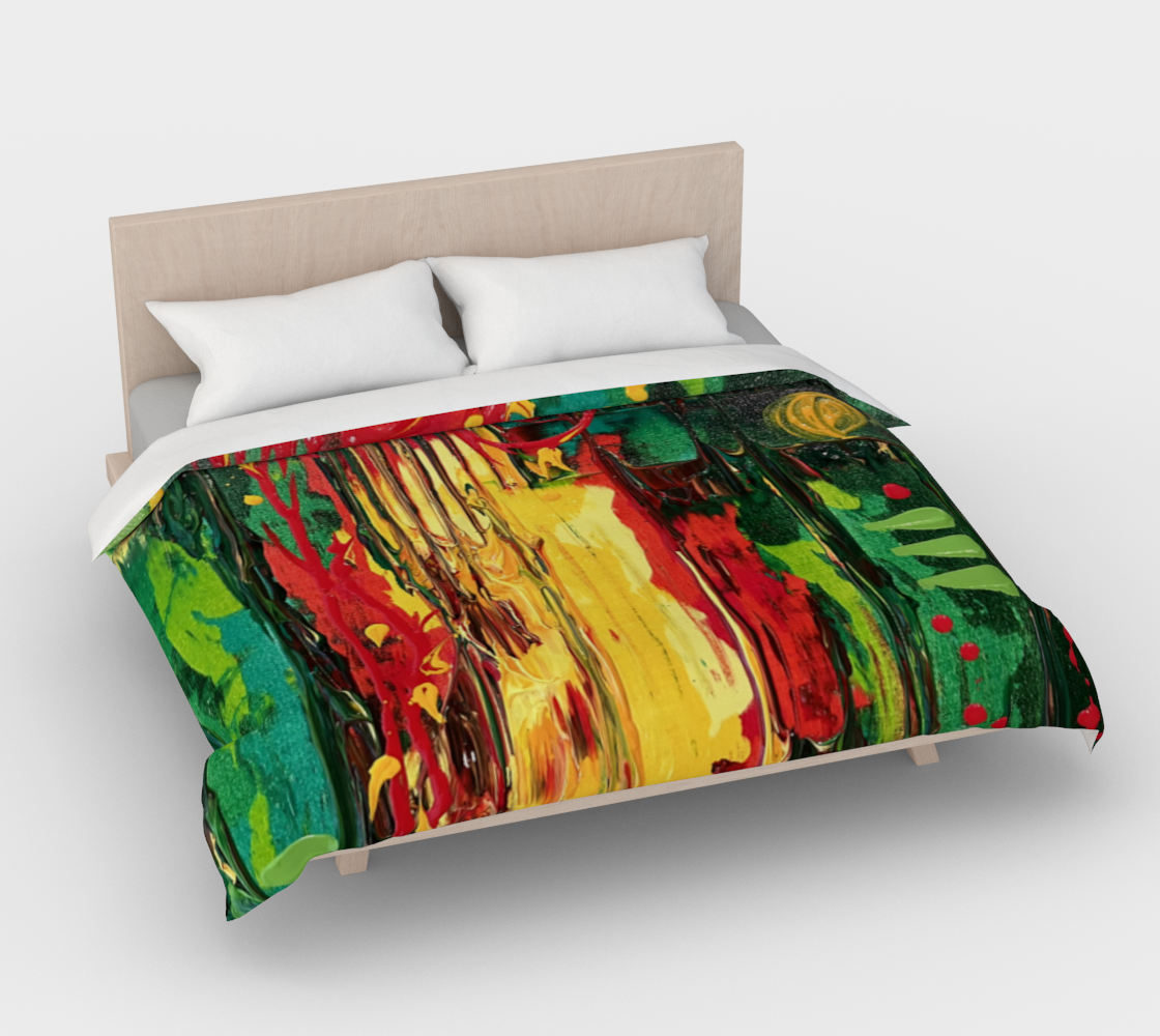 "Ubuntu #3" Duvet Cover (Green, Yellow, Red)