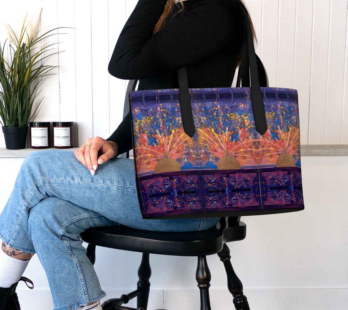 "Purple Dawn" Vegan Leather Tote
