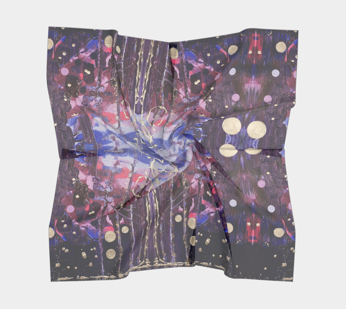 "Donum Familium" Square Scarf (Purple, Pink, Silver)