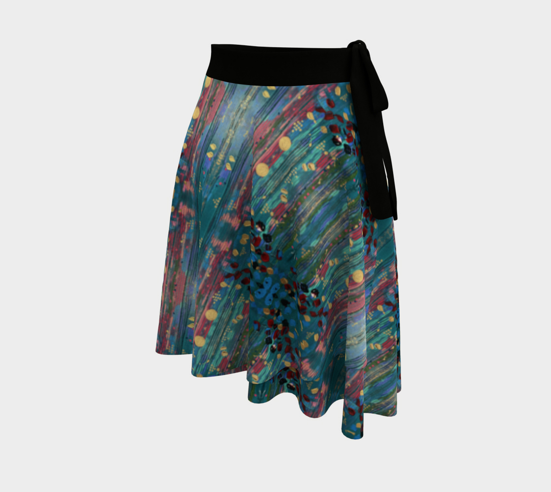 "Grace Under Water" Wrap Skirt (Turquoise, Pink)