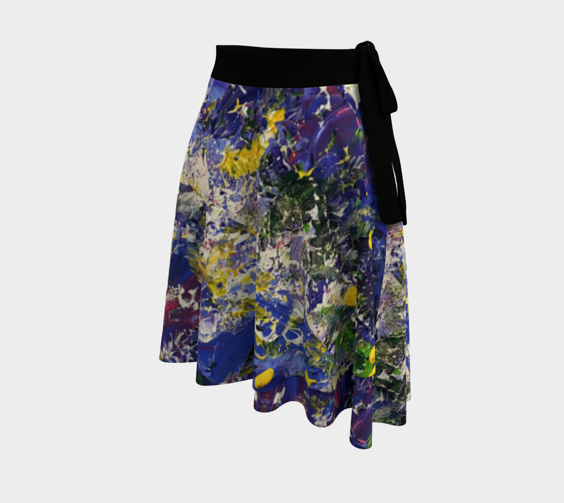 "Spring Blossoms" Wrap Skirt (Purple, Yellow)