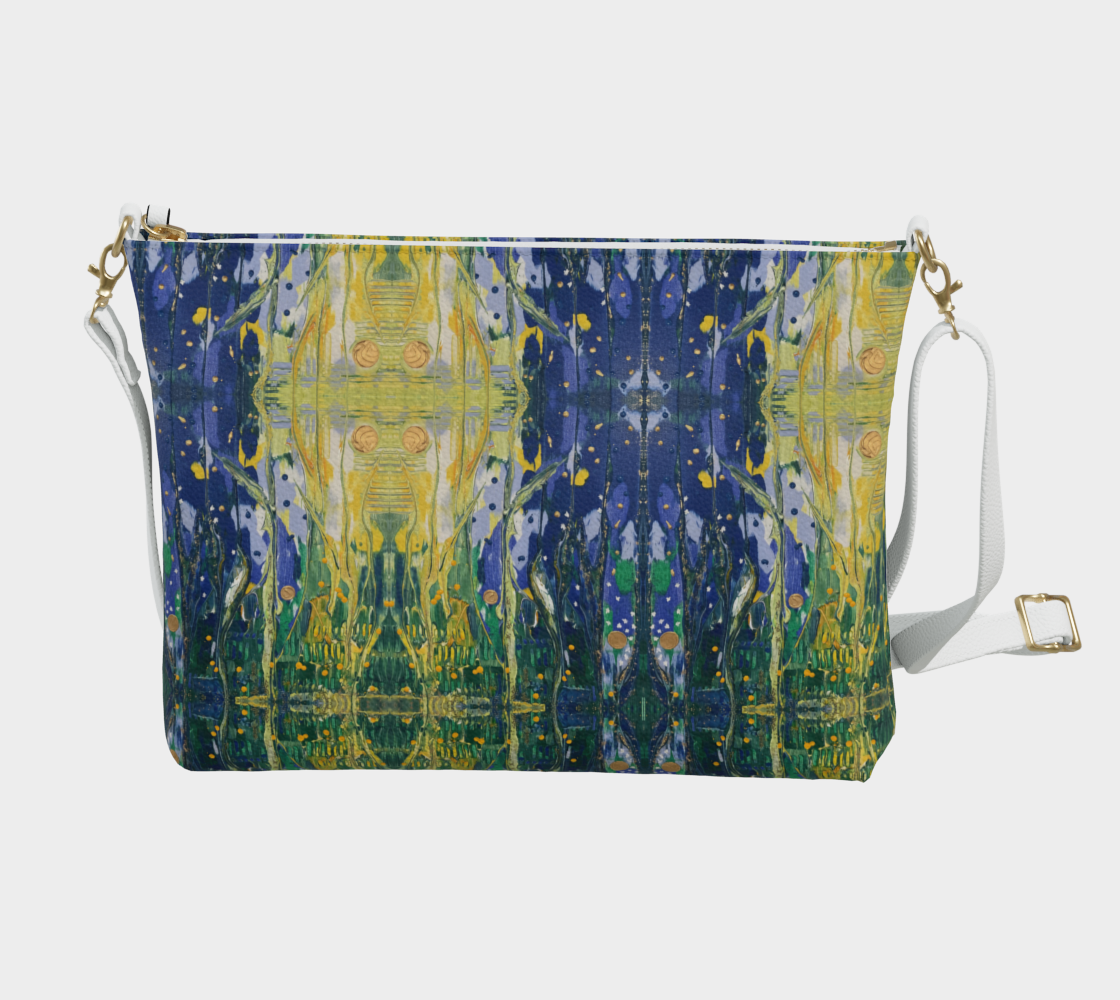 “Spring Awakening” Vegan Leather Crossbody (Blue, Green, Yellow)