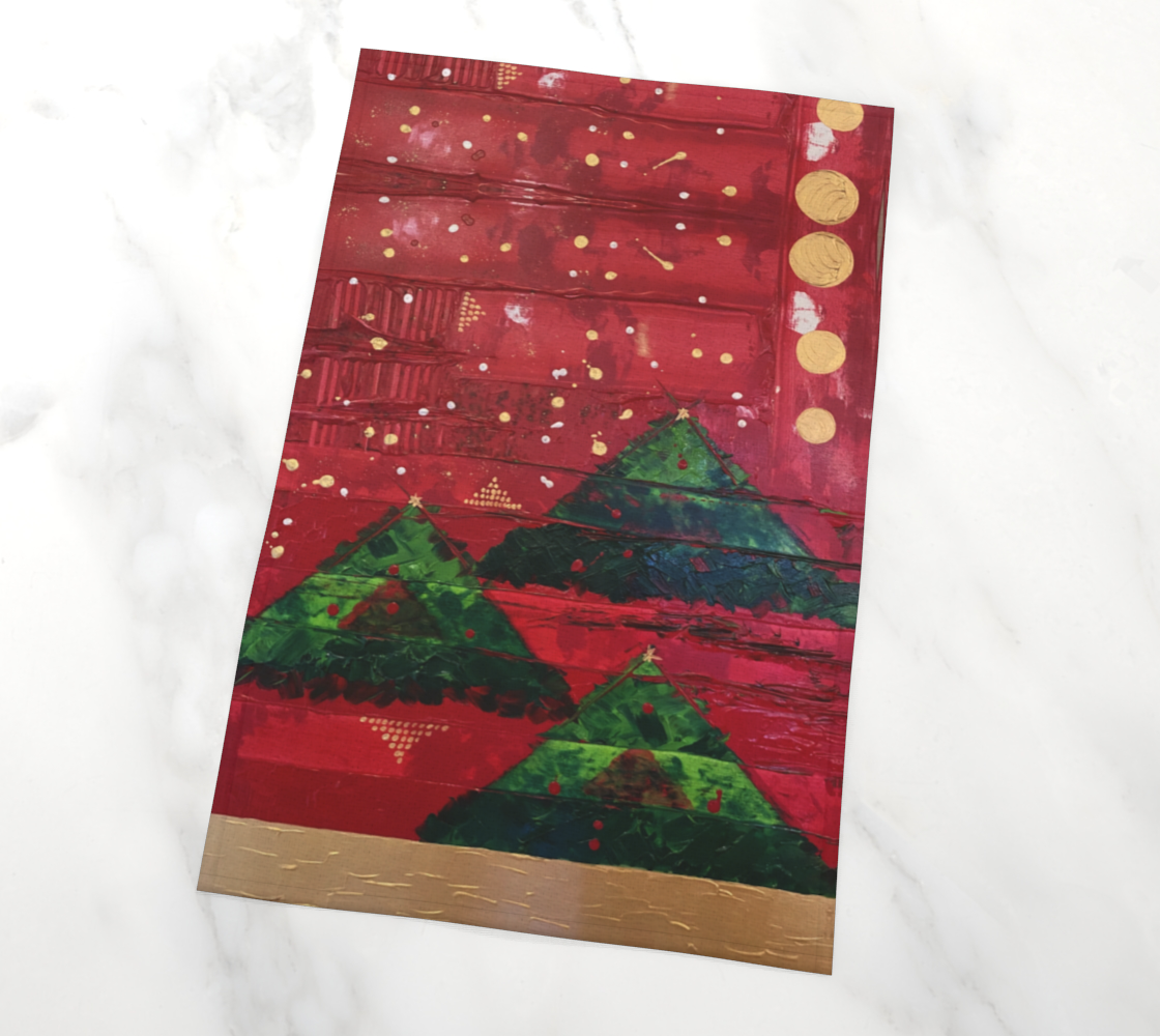 "Christmas Trees" Tea Towel (Green, Red)