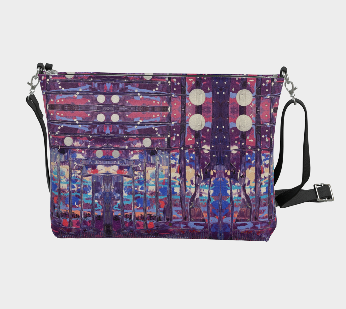 1972"" Vegan Crossbody Purse (Pink, Purple)