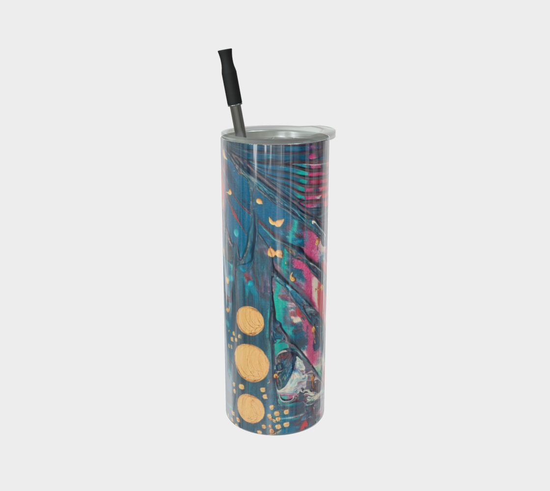 "Awakening" Glossy Tumbler (Turquoise, Red, Gold)