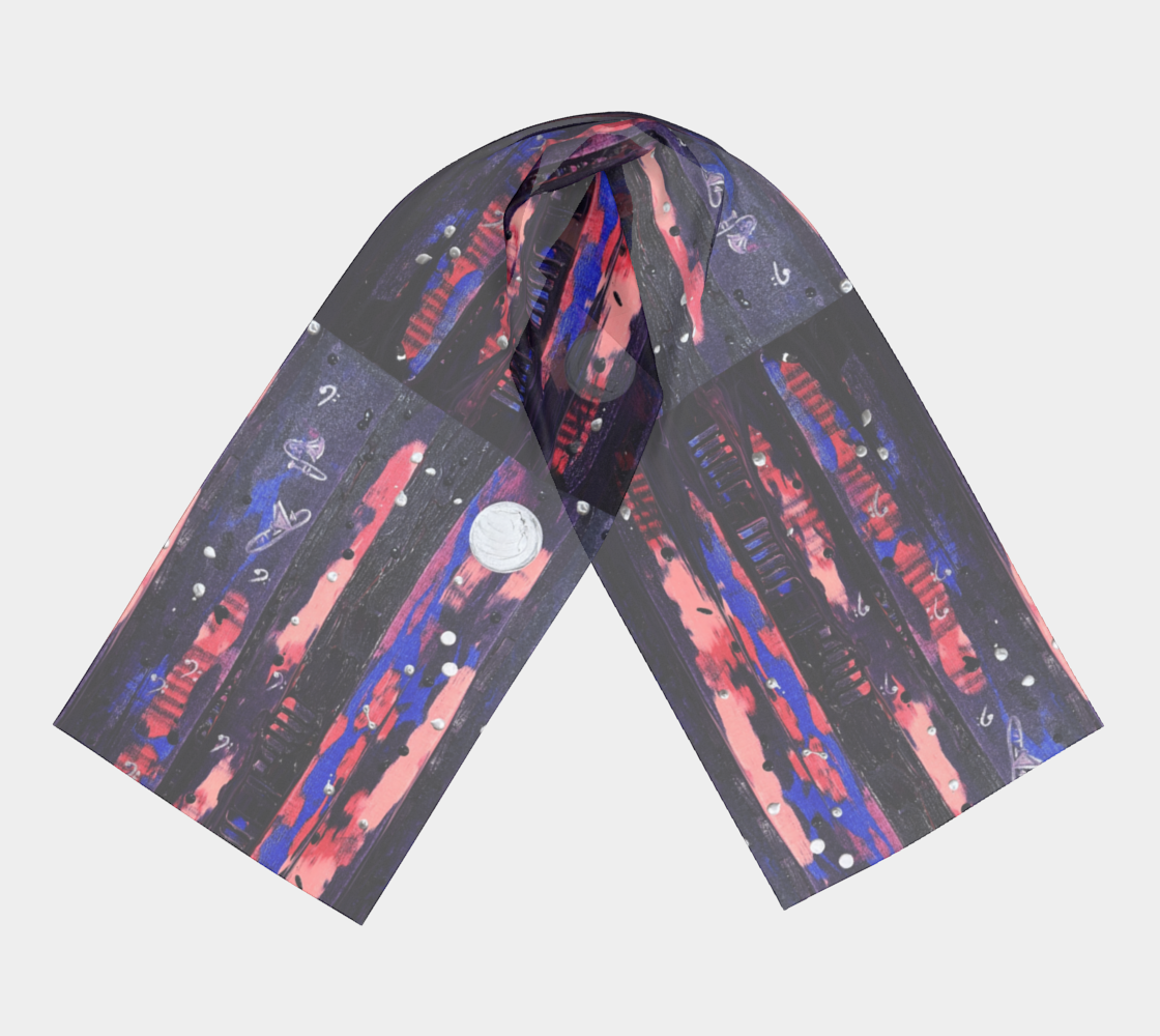 "Winter Night Music" Long Scarf #3 (Purple, Pink)