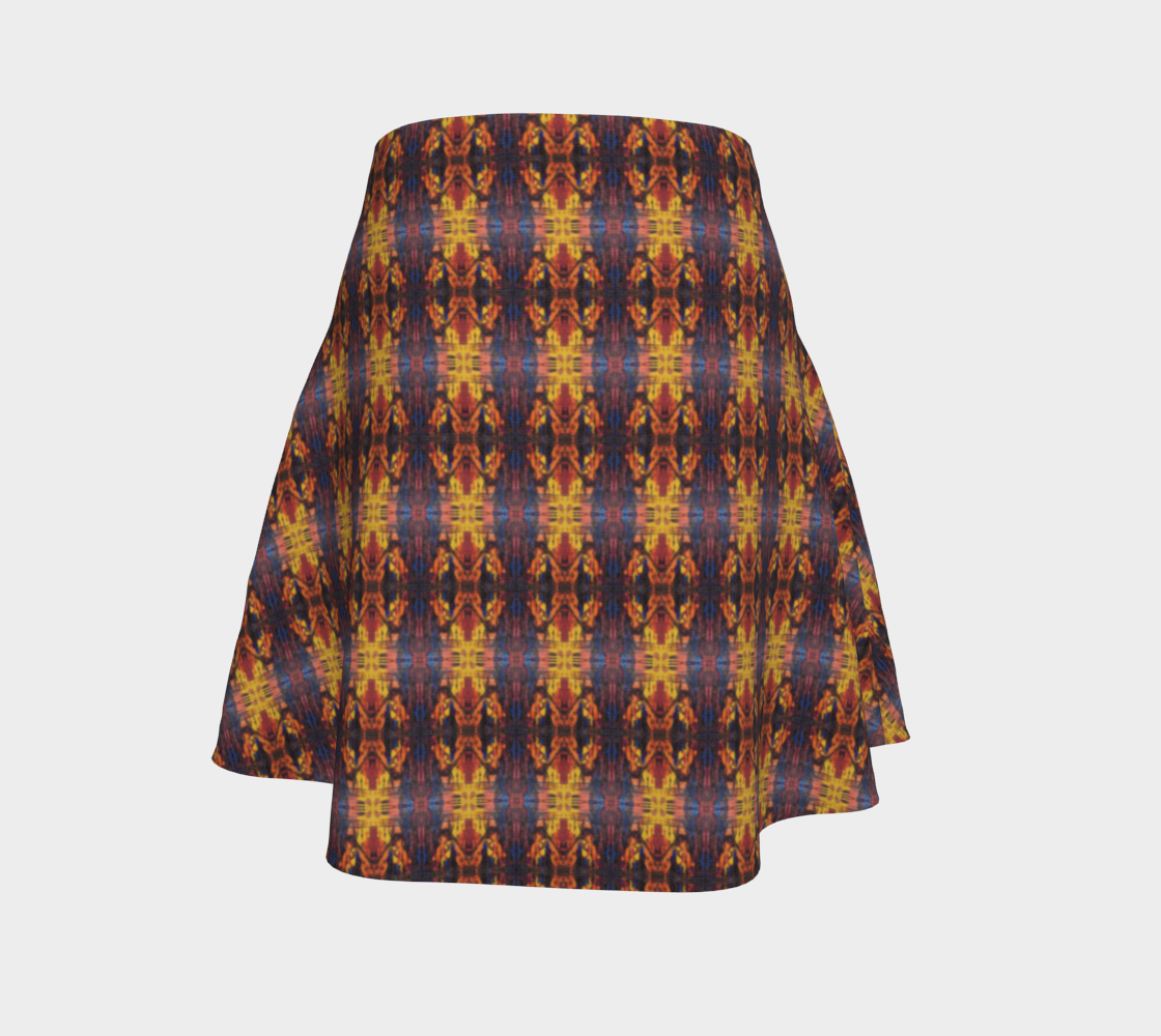 "Winter Woods with Phoenix " Flare Skirt (Purple, Orange)