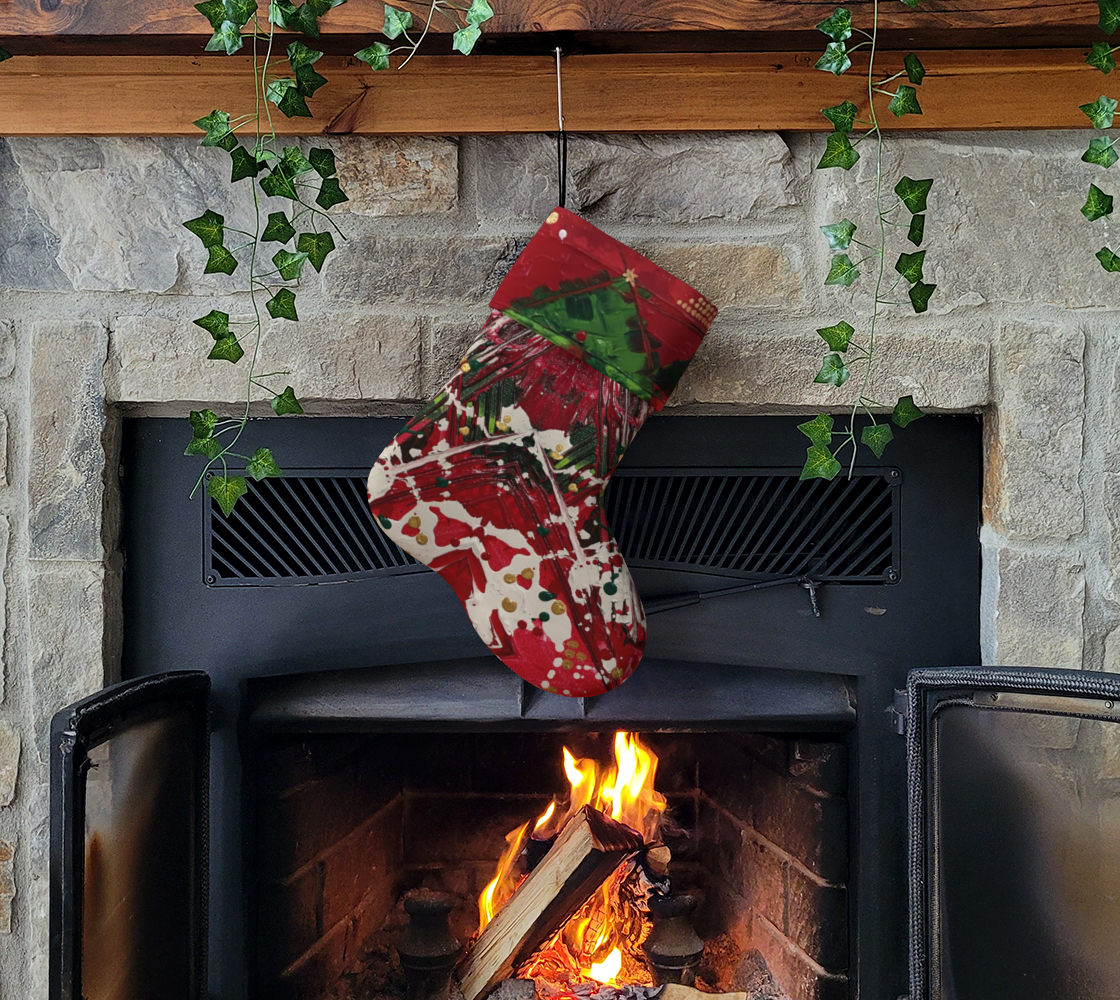 "Winter Trails" #2 Christmas Stocking (Red, Green)