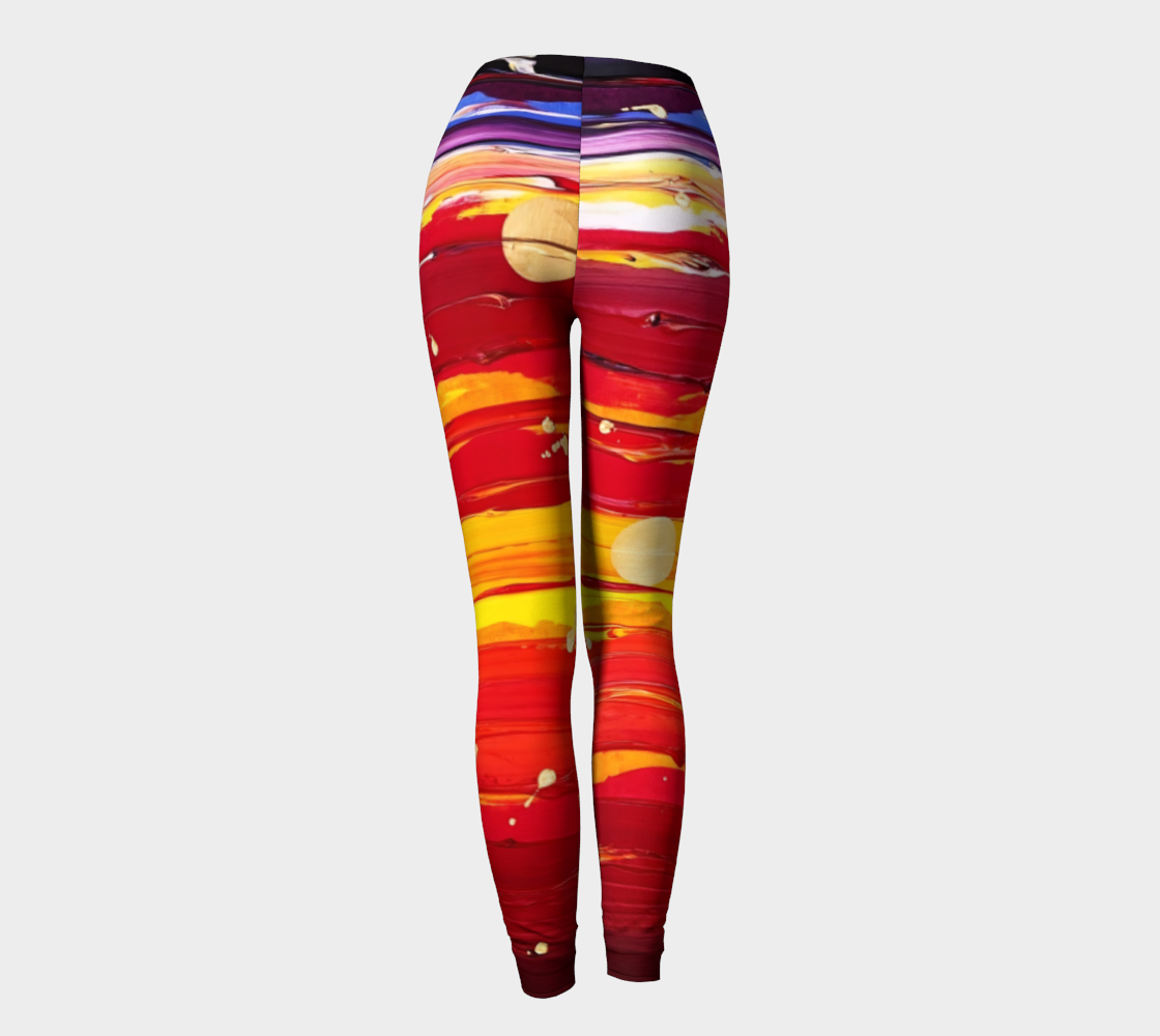 "View From the Red Planet" Leggings (Red, Yellow, Purple)