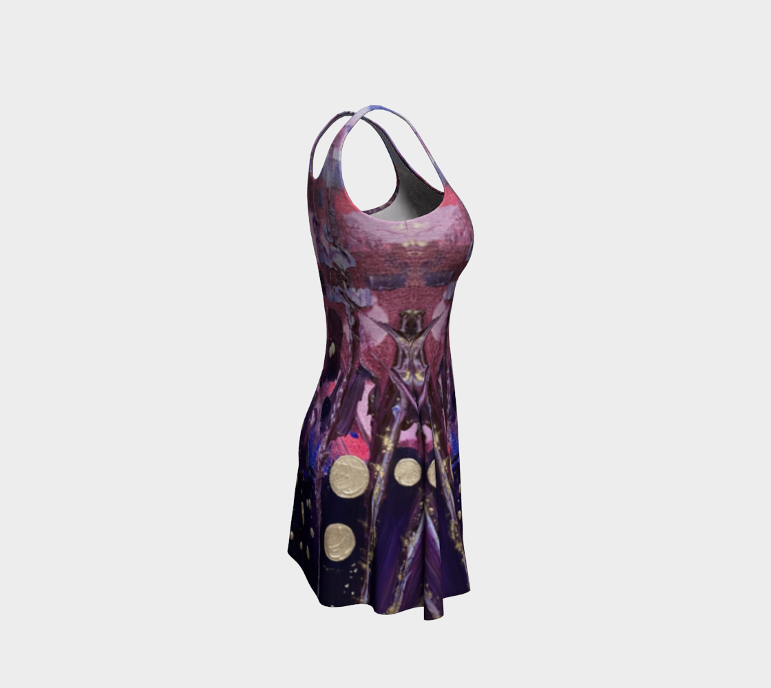 “Familium Dominum” Flare Dress (Purple, Pink, Silver)