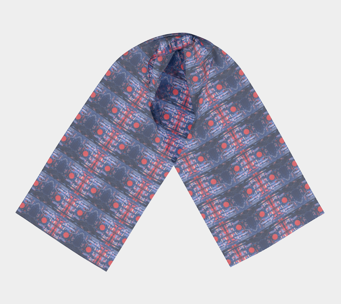 "Joy" Long Scarf #2 (Blue, Pink)