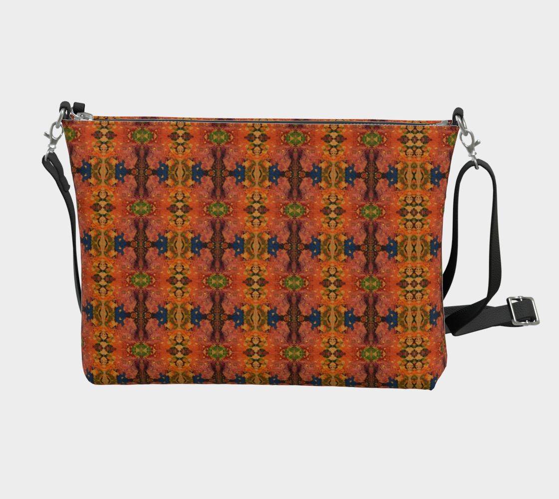 "ICU" Vegan Leather Crossbody Purse (Orange)