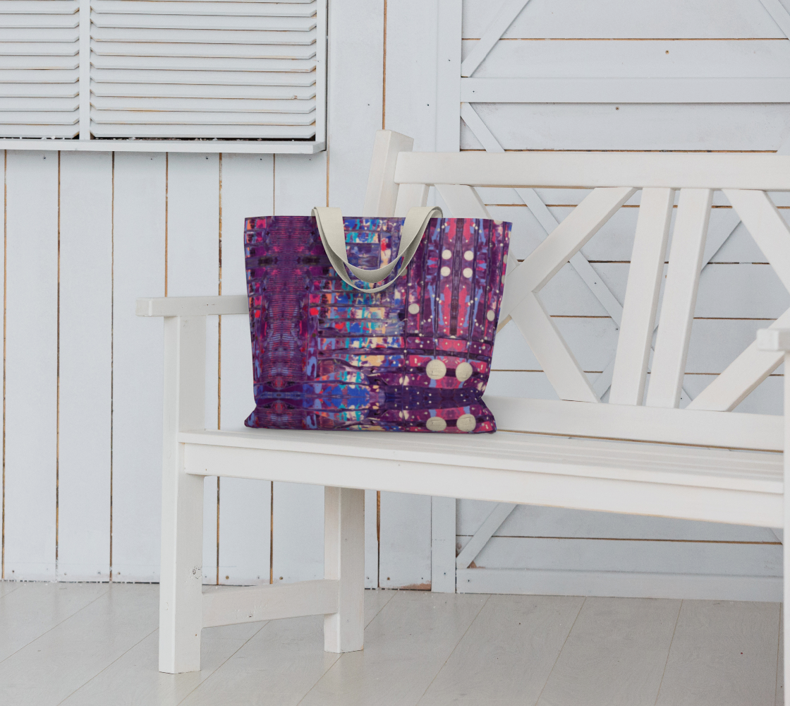 "1972" Large Tote (Purple, Mauve, Pink, Blue)