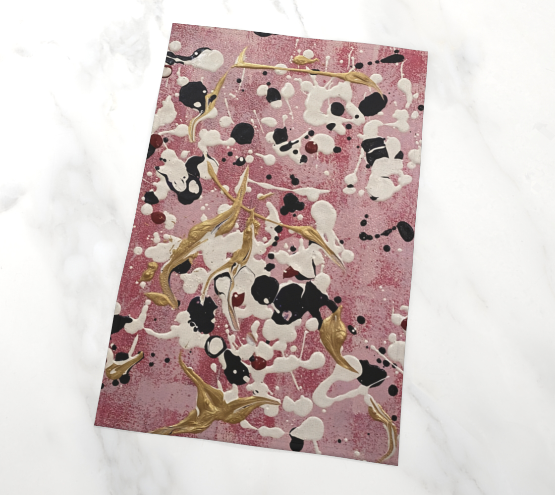 "Cherry Blossoms" Tea Towel (Pink, White, Purple)