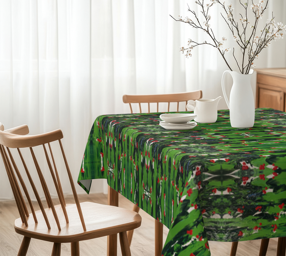"Holly and Ivy" Christmas Tablecloth (Green, Red)
