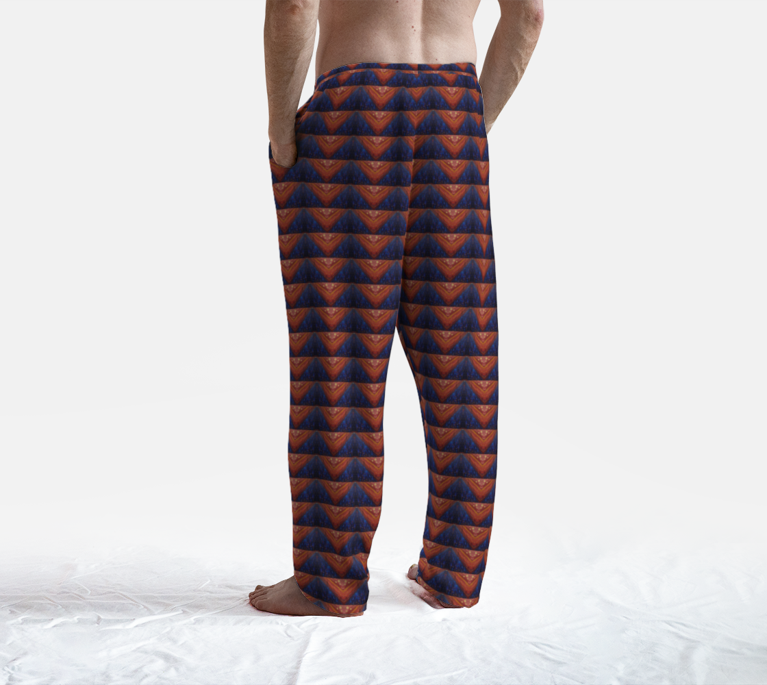 "Geometric Dawn" Lounge Pants (Orange, Blue)