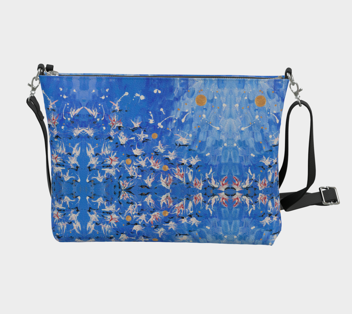 "Generosity" Vegan Leather Crossbody Purse (Blue)