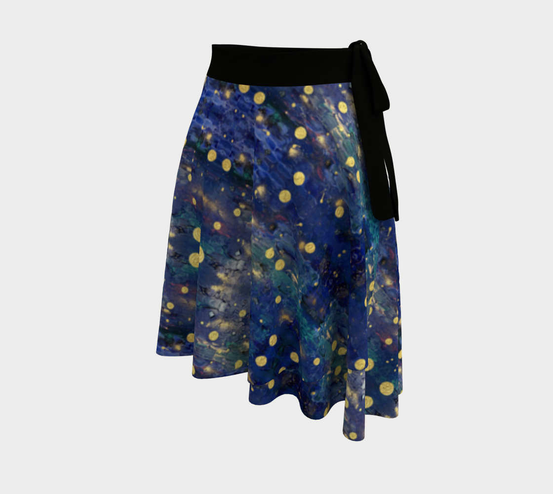 "Advent Blue " Wrap Skirt (Blue, Gold)