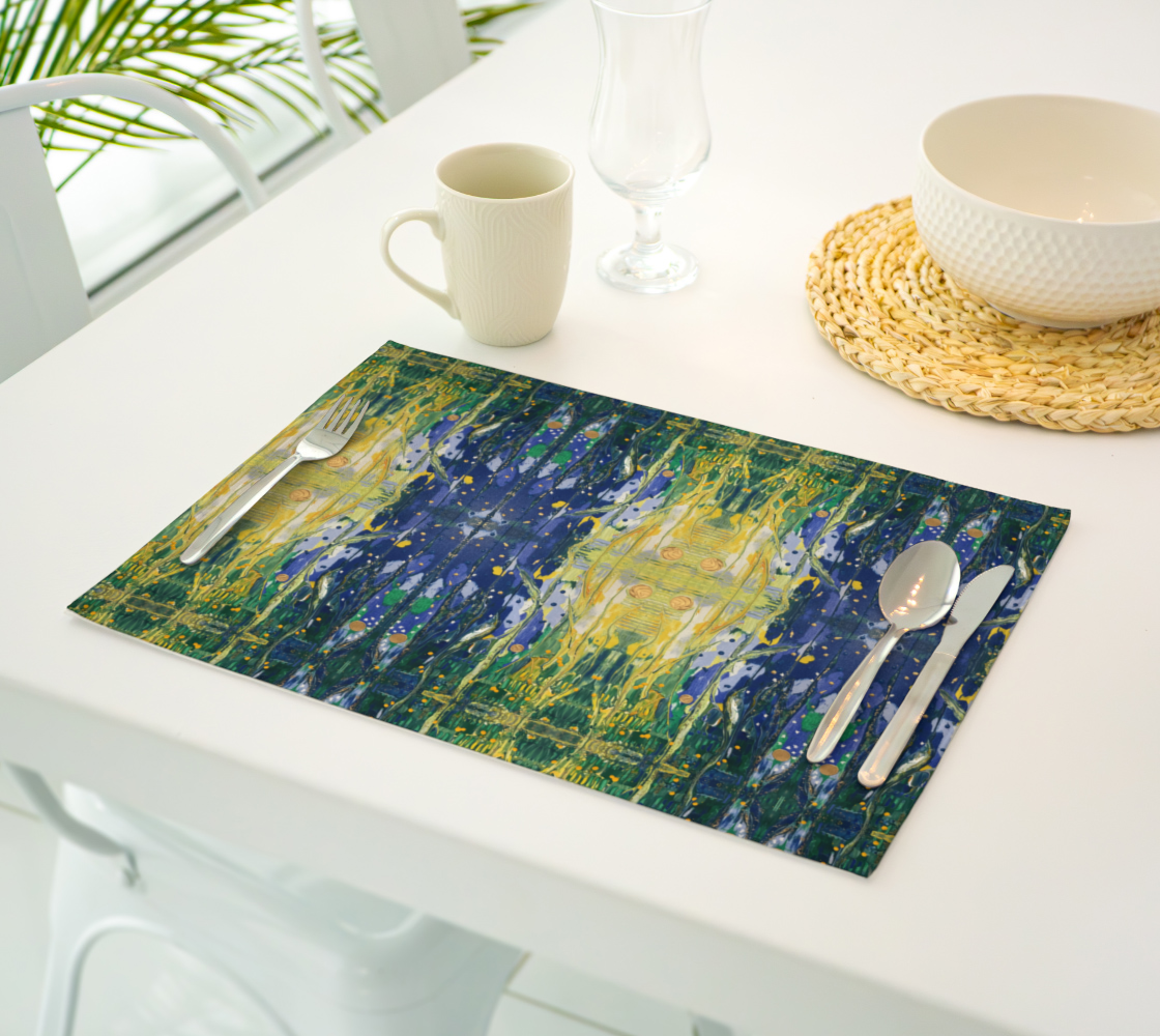 “Spring Awakening” Placemat (Blue, Yellow)