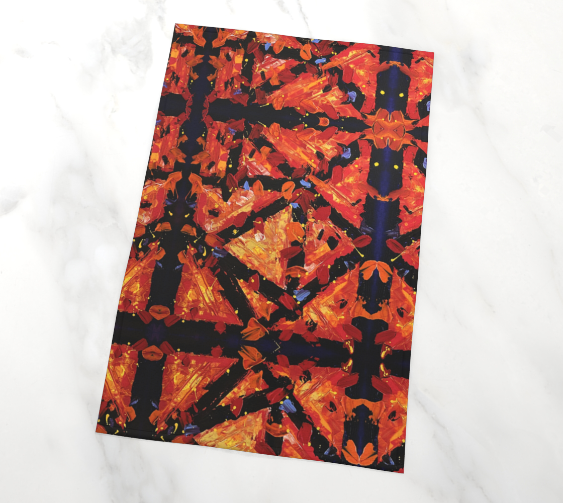 "Passion Puzzle" Tea Towel (Purple, Orange)