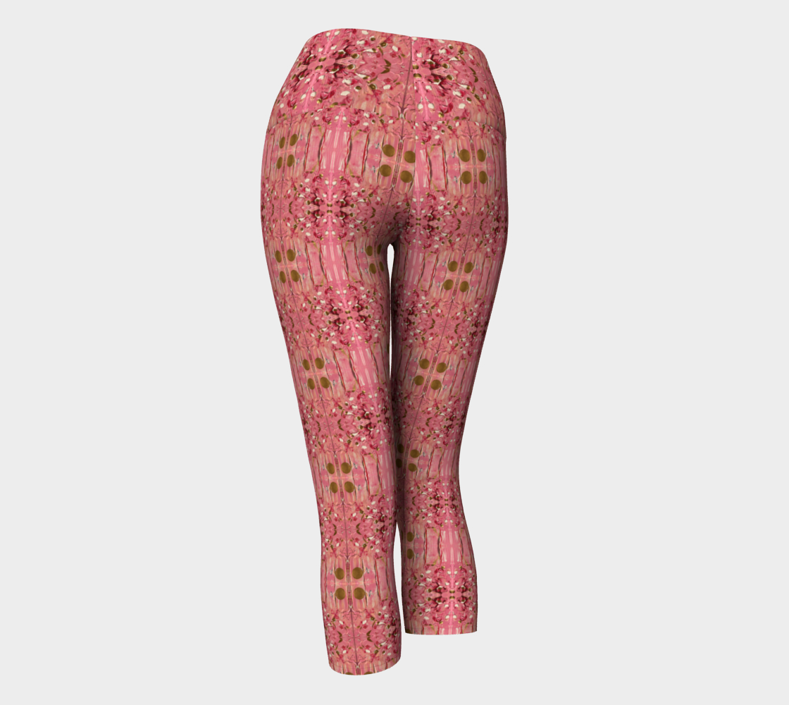 "Gratitude" Yoga Capris (Pink, Gold)