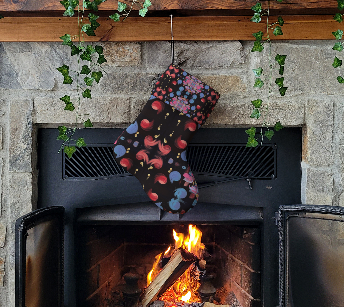 "Winter Night" Christmas Stocking #2 (Purple, Pink)