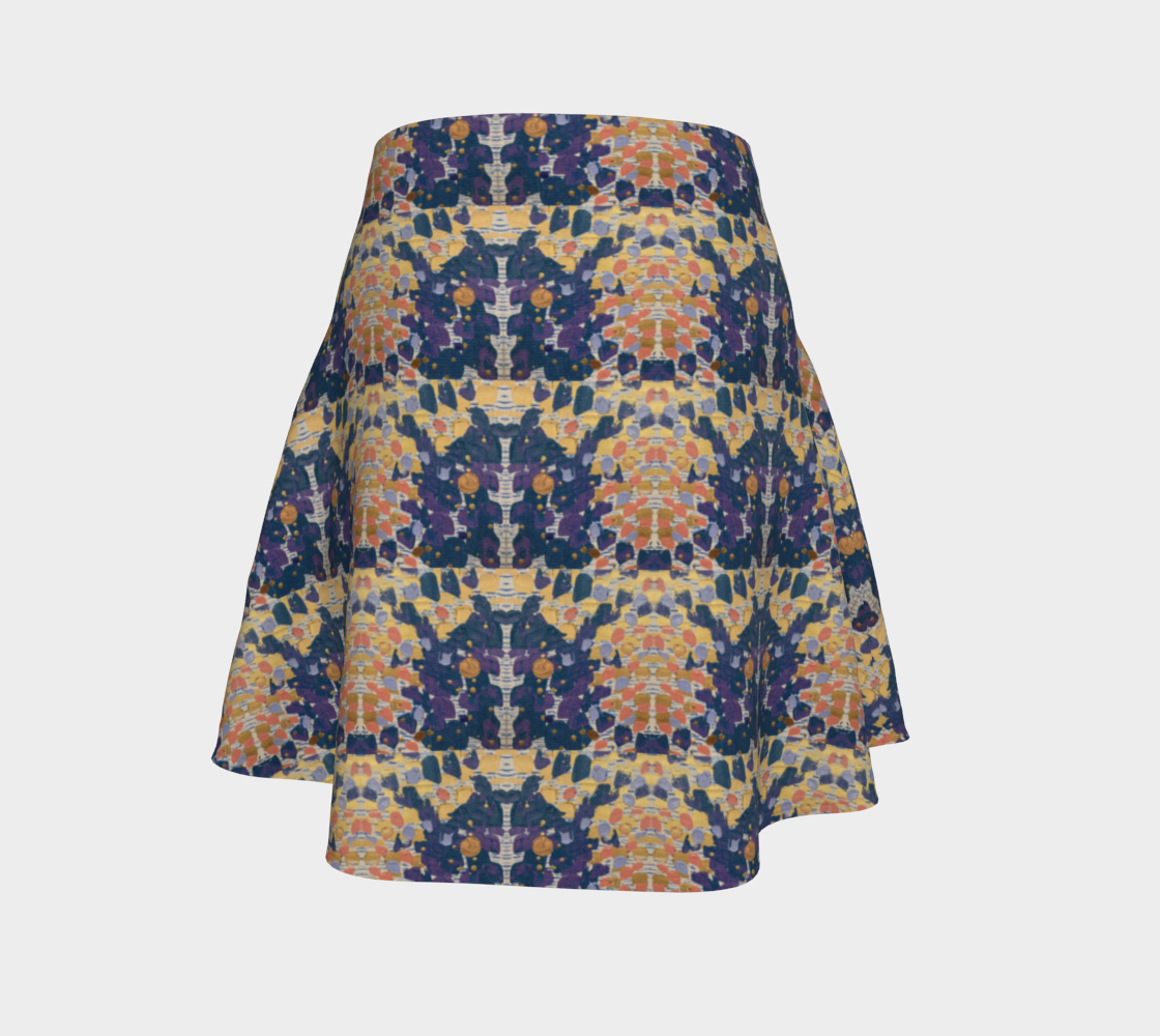 "Impermanence" Flare Skirt (Blue, Purple)