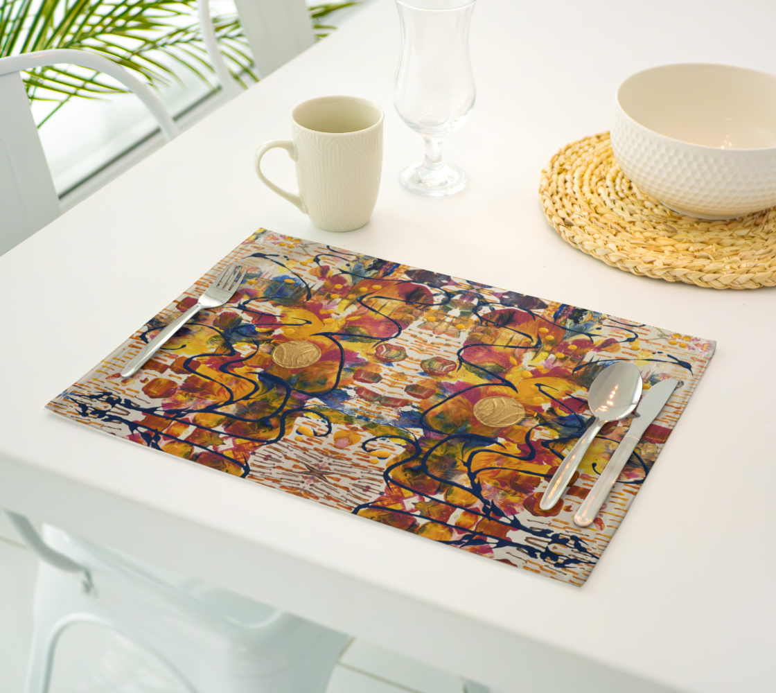 “Mayfair” Placemat (Yellow, Pink)