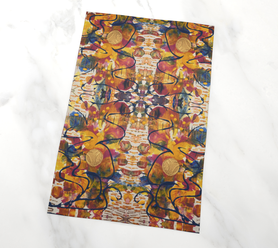 "Mayfair" Tea Towel (Blue, Yellow, Pink)