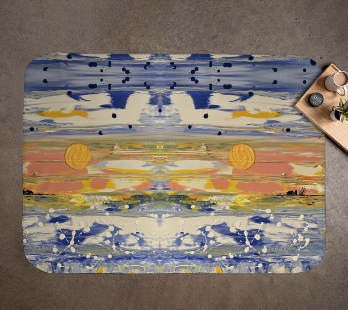 "Bruce County Winter" Blanket (Blue, Peach, Yellow)