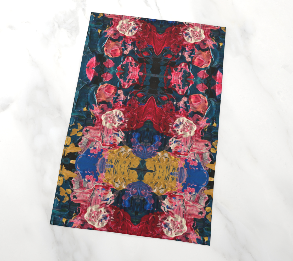 "Wild Carnations" Tea Towel (Pink, Blue)