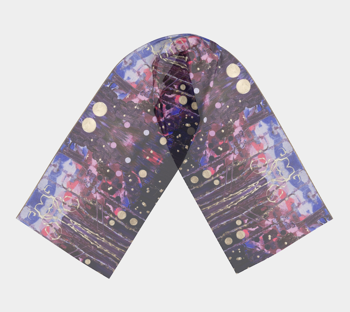 "Donum Familium" Long Scarf (Purple, Pink, Silver)