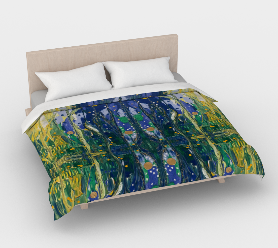 "Spring Awakening" Duvet Cover (Blue, Green)