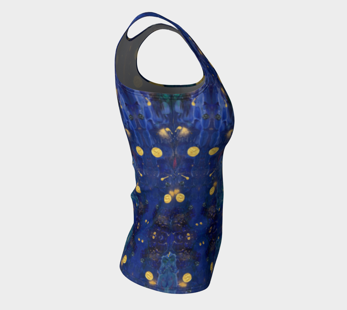 "Advent Blue" Fitted Tank Top #2 (Blue, Gold)