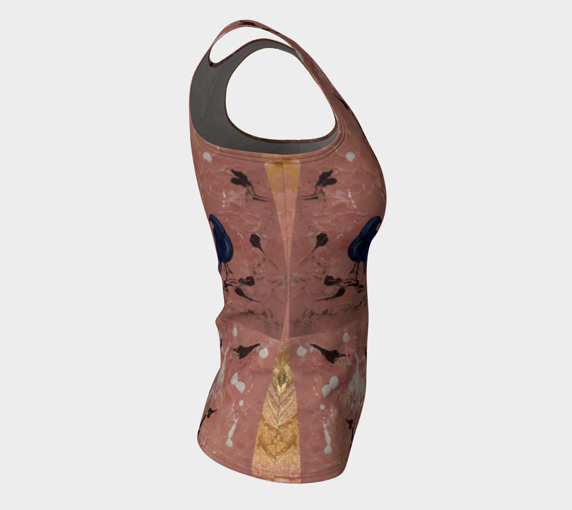 "Bluebird" Fitted Tank LONG (Pink, Blue, Yellow)