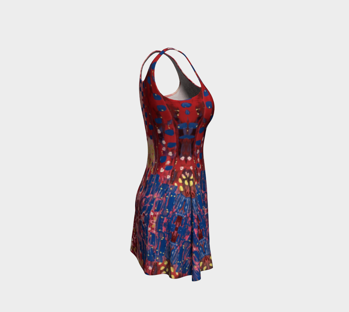 "Hearts and Flowers" Flare Dress (Red, Pink, Blue)