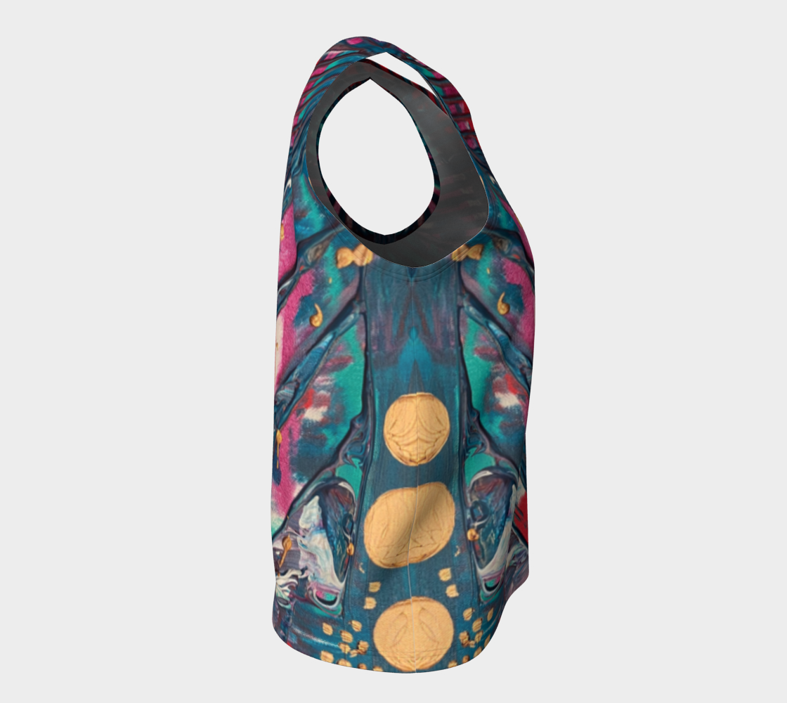 "Awakening" Loose Tank Top LONG (Aqua, Red)