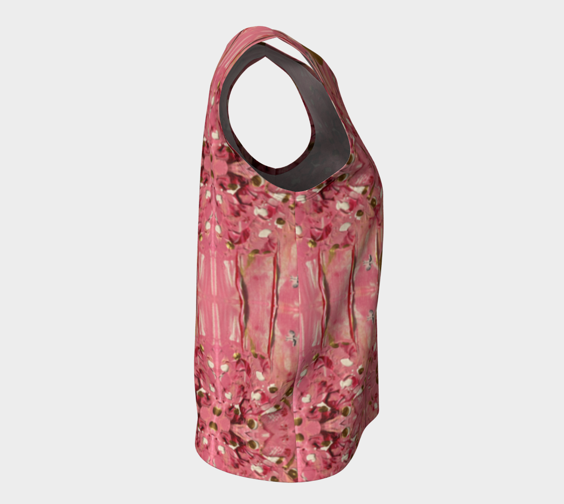 “Gratitude” Loose Tank Top LONG (Pink, Gold)