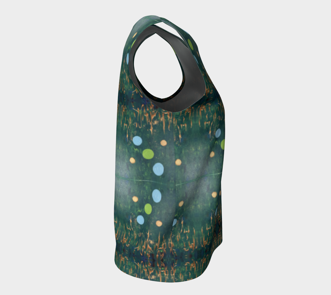 “Northern Lights” Loose Tank Top LONG (Blue, Green)