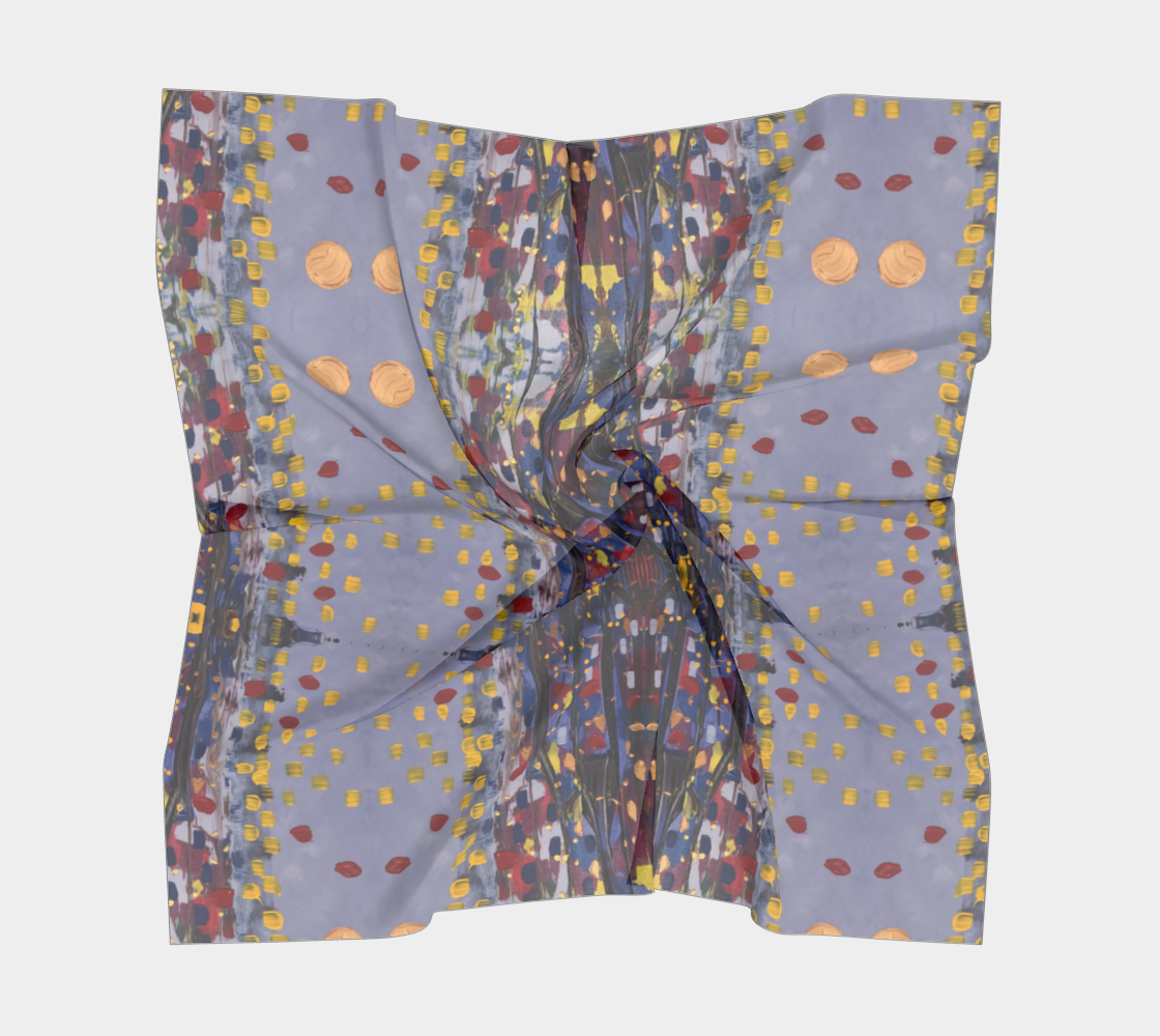 "Daybreak" Square Scarf (Purple, Red)