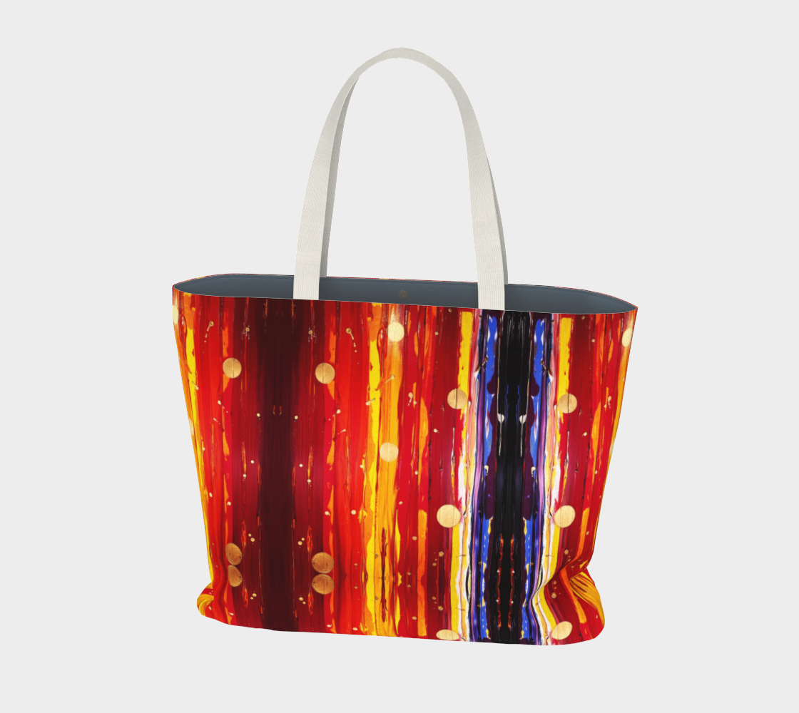 "View From the Red Planet" Large Tote (Red, Yellow, Purple, Gold)