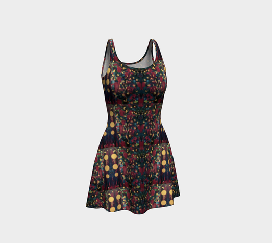 "Tulip" Flare Dress #2 (Magenta, Blue, Gold)