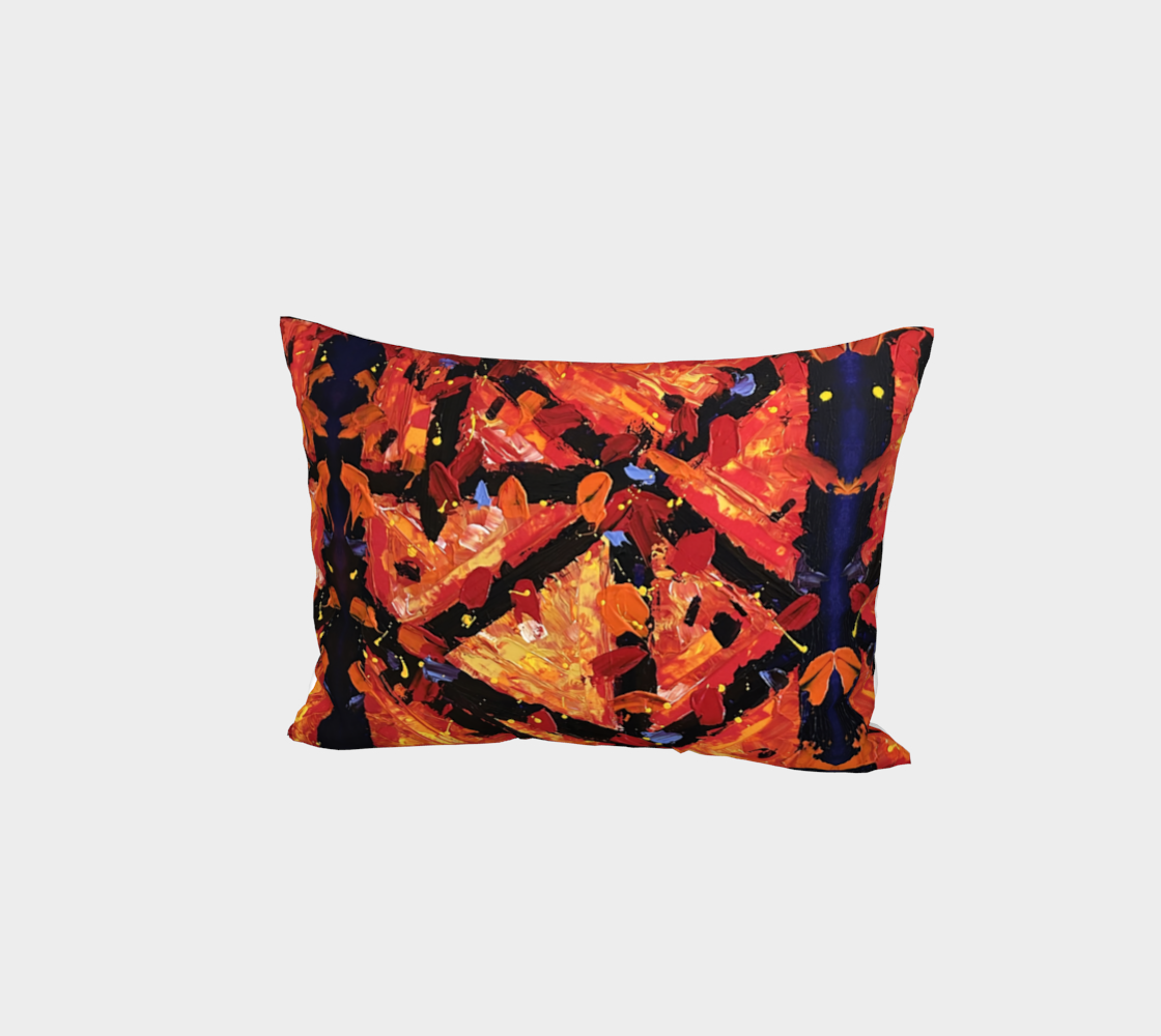 "Passion Puzzle" Bed Pillow Sham (Purple, Orange)