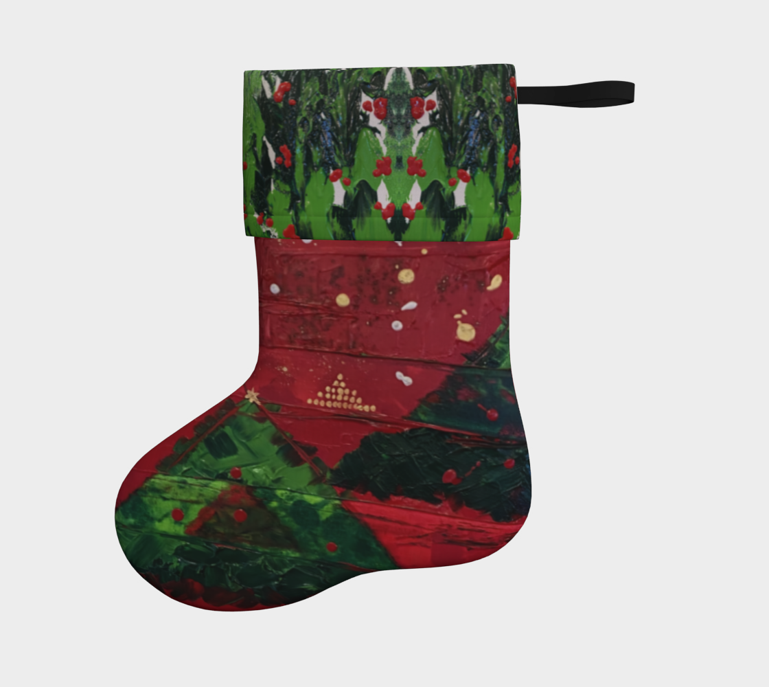 "Holly and Tree" Christmas Stocking