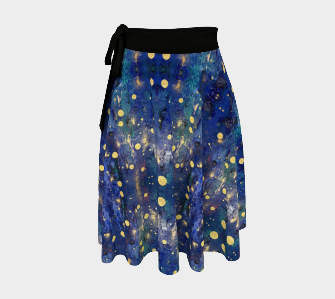 "Advent Blue  " Wrap Skirt (Blue, Gold)