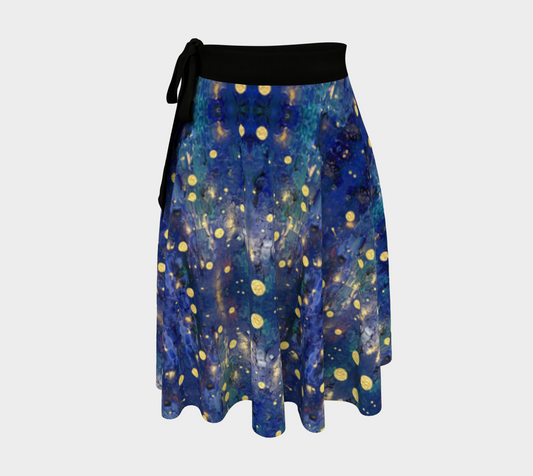 "Advent Blue  " Wrap Skirt (Blue, Gold)