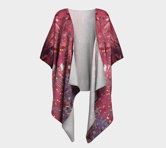 “My Valentine” Draped Kimono (Pink, Purple)